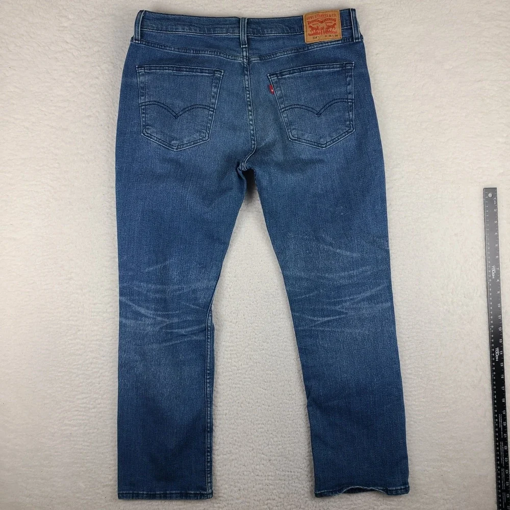 Levi's 514 Jeans Mens 36x30 Blue Straight Fit Medium‎ Wash Denim *